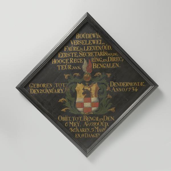 Funerary hatchment of Boudewijn Versewel Faure (1734-70), director of Bengal (1769-70) (Rijksmuseum)