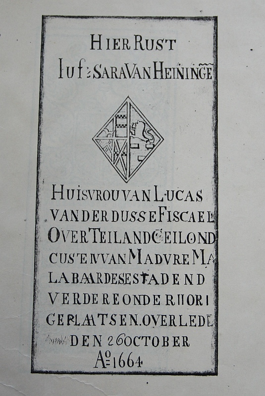 Drawing of the tombstone