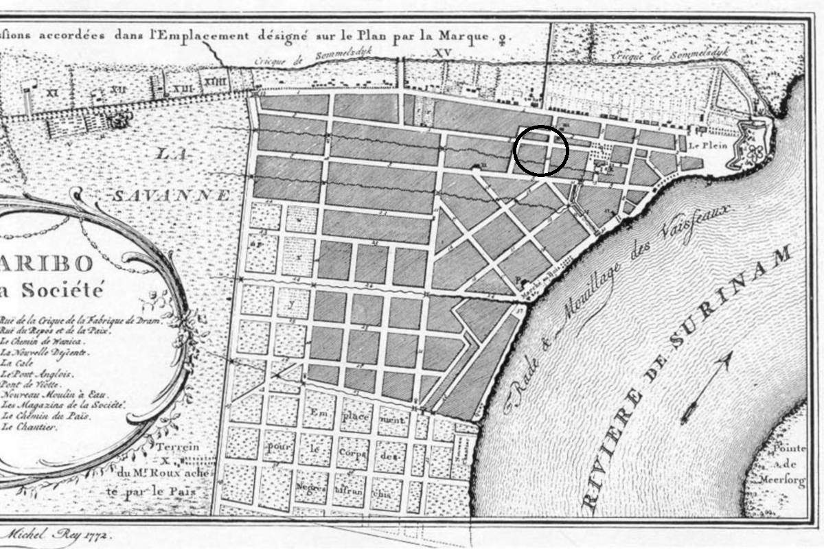 Armenbegraafplaats, map of Rey 1772